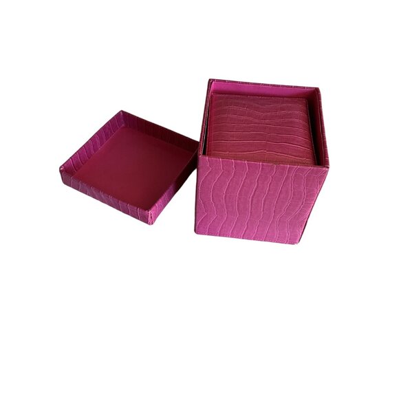 Set Of 3 Pink Crocodile Embossed Nesting Decorative Boxes - Picture 6 of 7